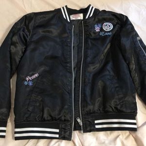 Black bomber jacket with patches